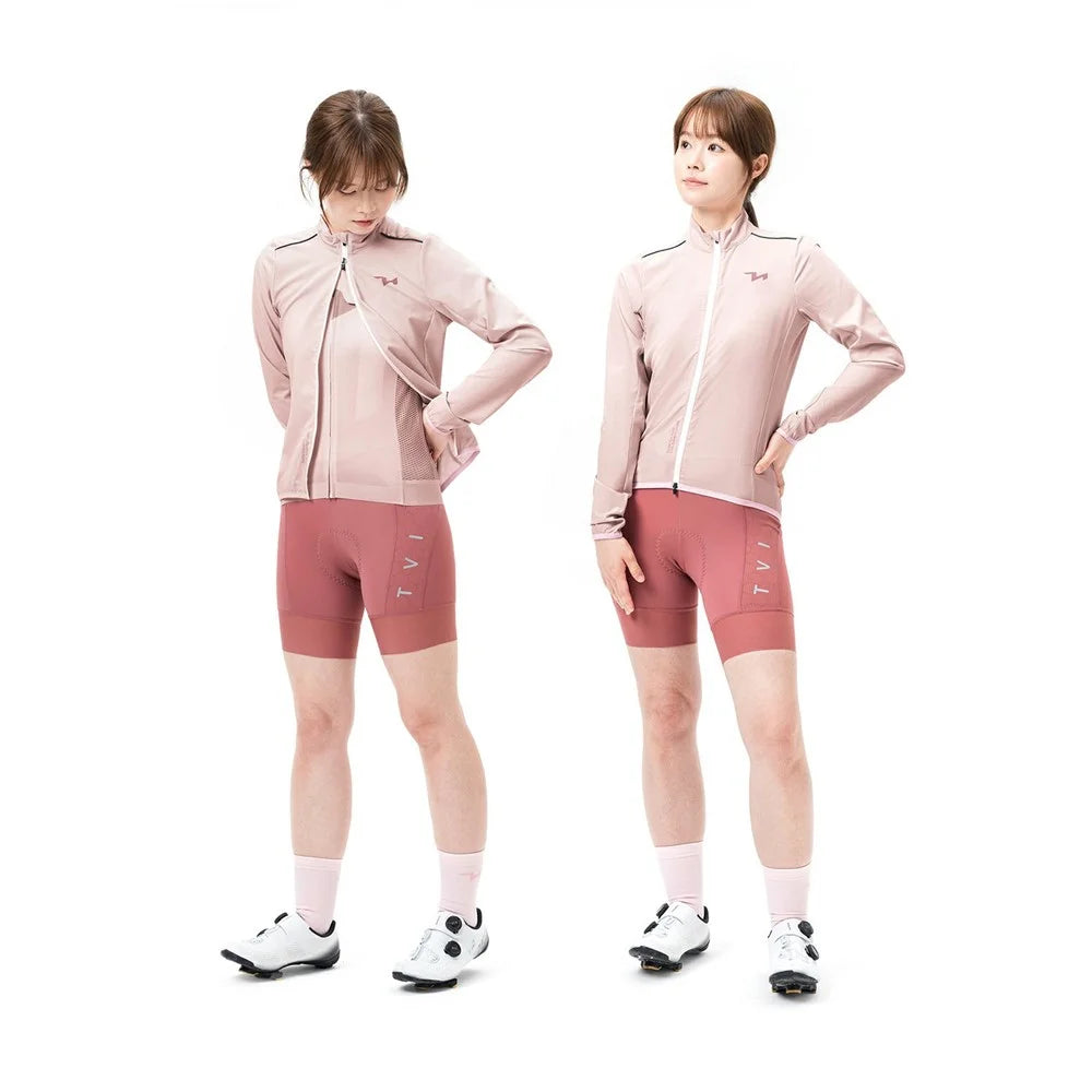 ROCKBROS TVI Series Women Cycling Sports Windbreaker Long Sleeve Breathable Windproof Jacket, Size L - Pink - 2