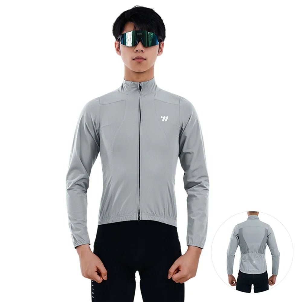 WEST BIKING YP0202341 Mountain Bike Windproof Jacket Summer Spring Lightweight Cycling Jersey Men Top - Grey S - 1