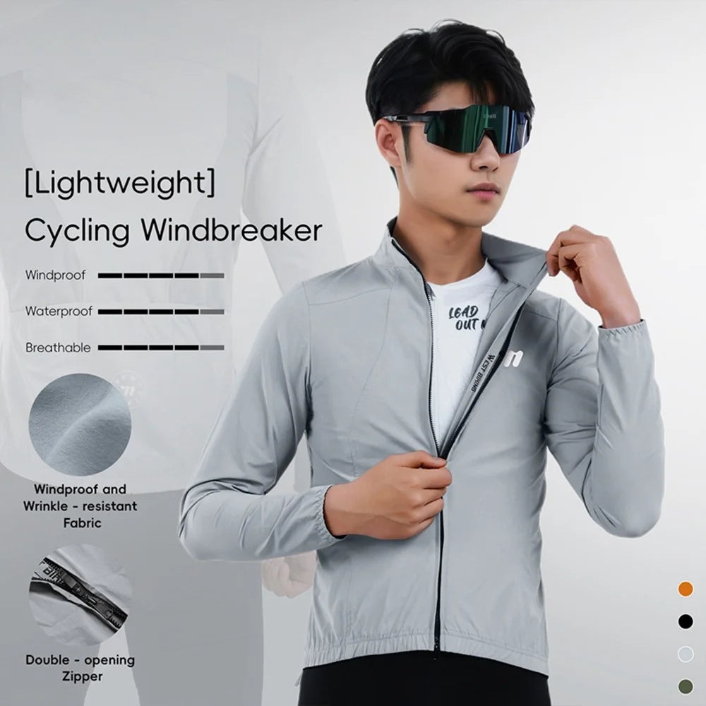 WEST BIKING YP0202341 Mountain Bike Windproof Jacket Summer Spring Lightweight Cycling Jersey Men Top - Grey S - 3