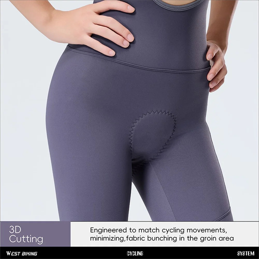 WEST BIKING YP0210021 Lightweight Cycling Bib Pants Quick Release Padded 3D Ergonomic Long Pants for Women Autumn Winter - Black  /  M - 7