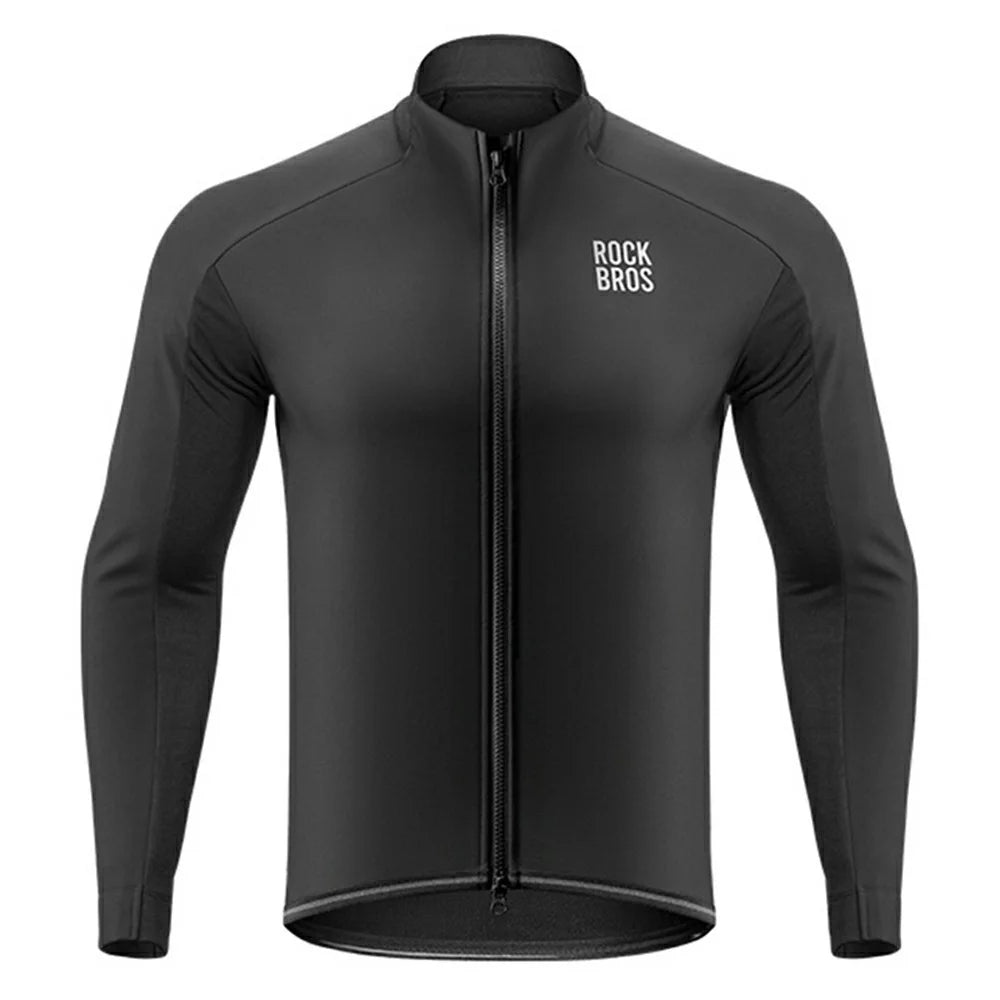 ROCKBROS YDWT012 15300012001 Windproof Long Sleeve Cycling Jacket 3D Ergonomic Biking Jersey with Fleece Lining for Outdoor - S - 2