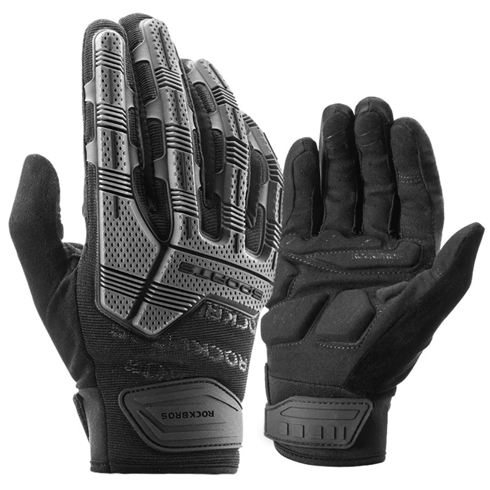 ROCKBROS S210BK One Pair Full Finger SBR 6mm Thickened Pad Shockproof Outdoor Bicycle Gloves - Size: S - 1