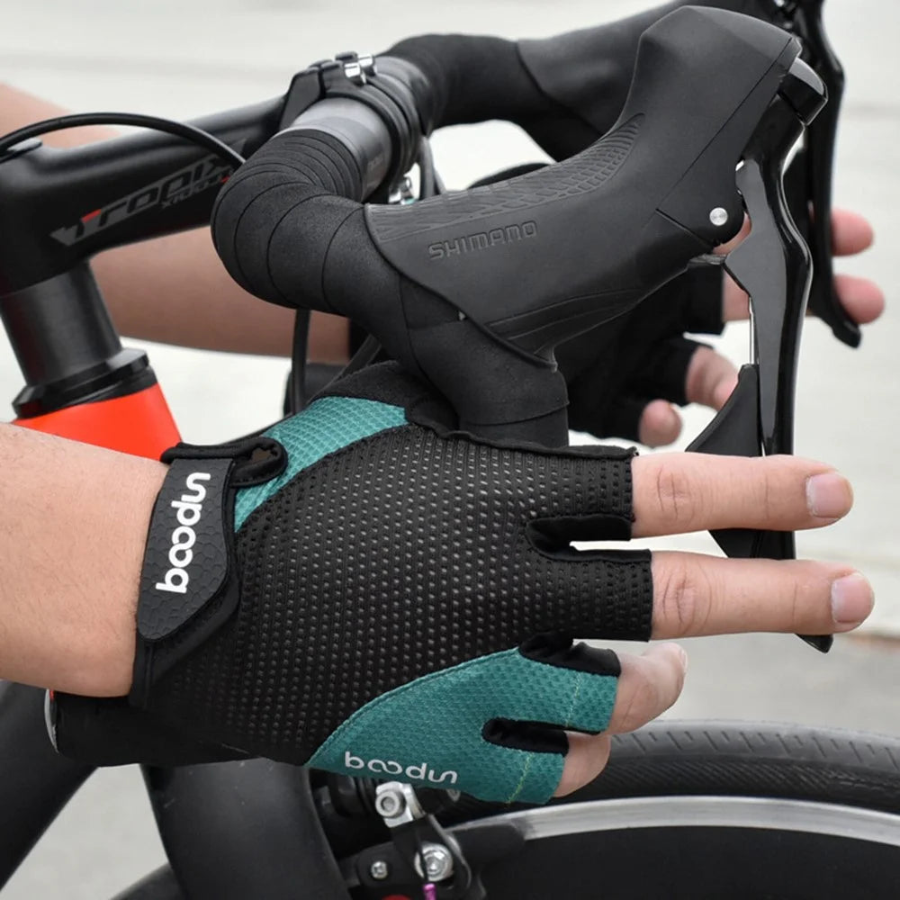 BOODUN 2111408 Half Finger Biking Gloves 4D Thickened Silicone Breathable Road Bike Gloves - M - 2