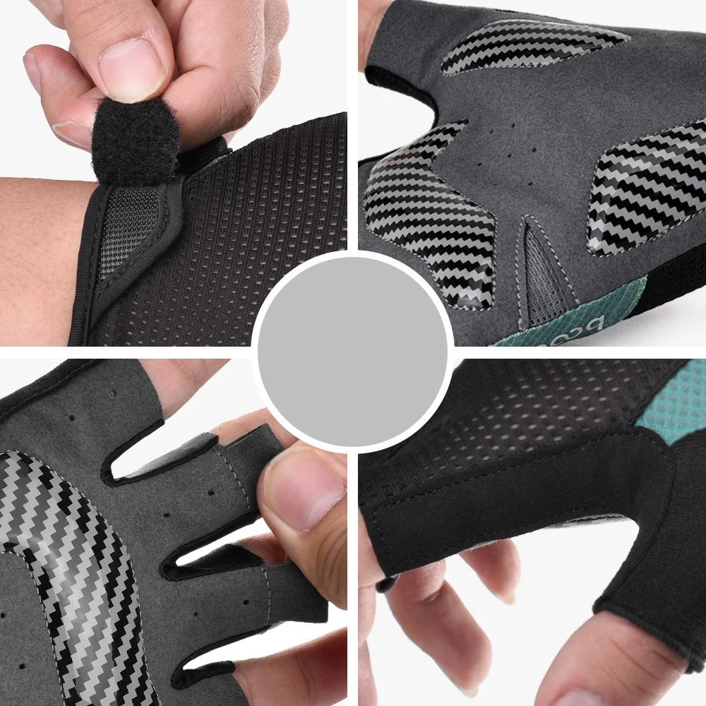 BOODUN 2111408 Half Finger Biking Gloves 4D Thickened Silicone Breathable Road Bike Gloves - M - 5