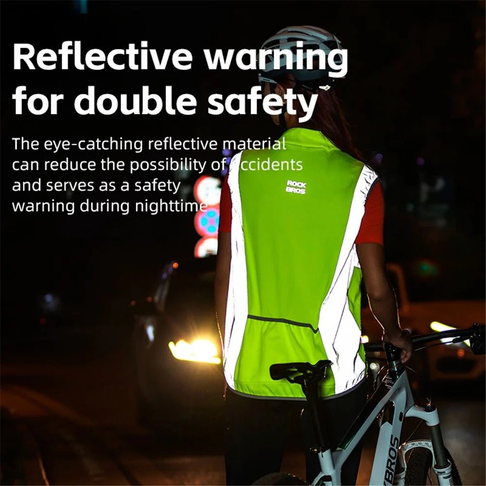 ROCKBROS YPW054 Reflective Vest Polyester Night Safety Jacket for Outdoor Cycling Running -  M - 3