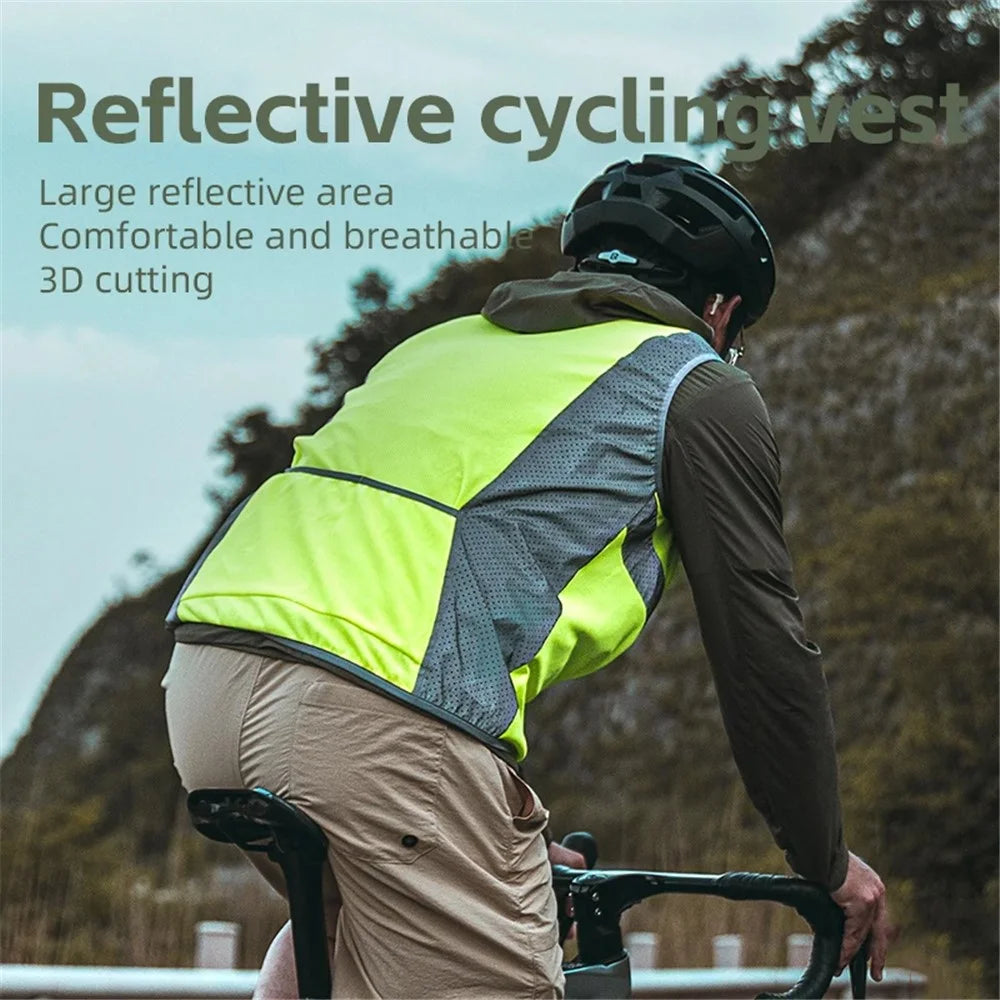 ROCKBROS YPW054 Reflective Vest Polyester Night Safety Jacket for Outdoor Cycling Running -  M - 6