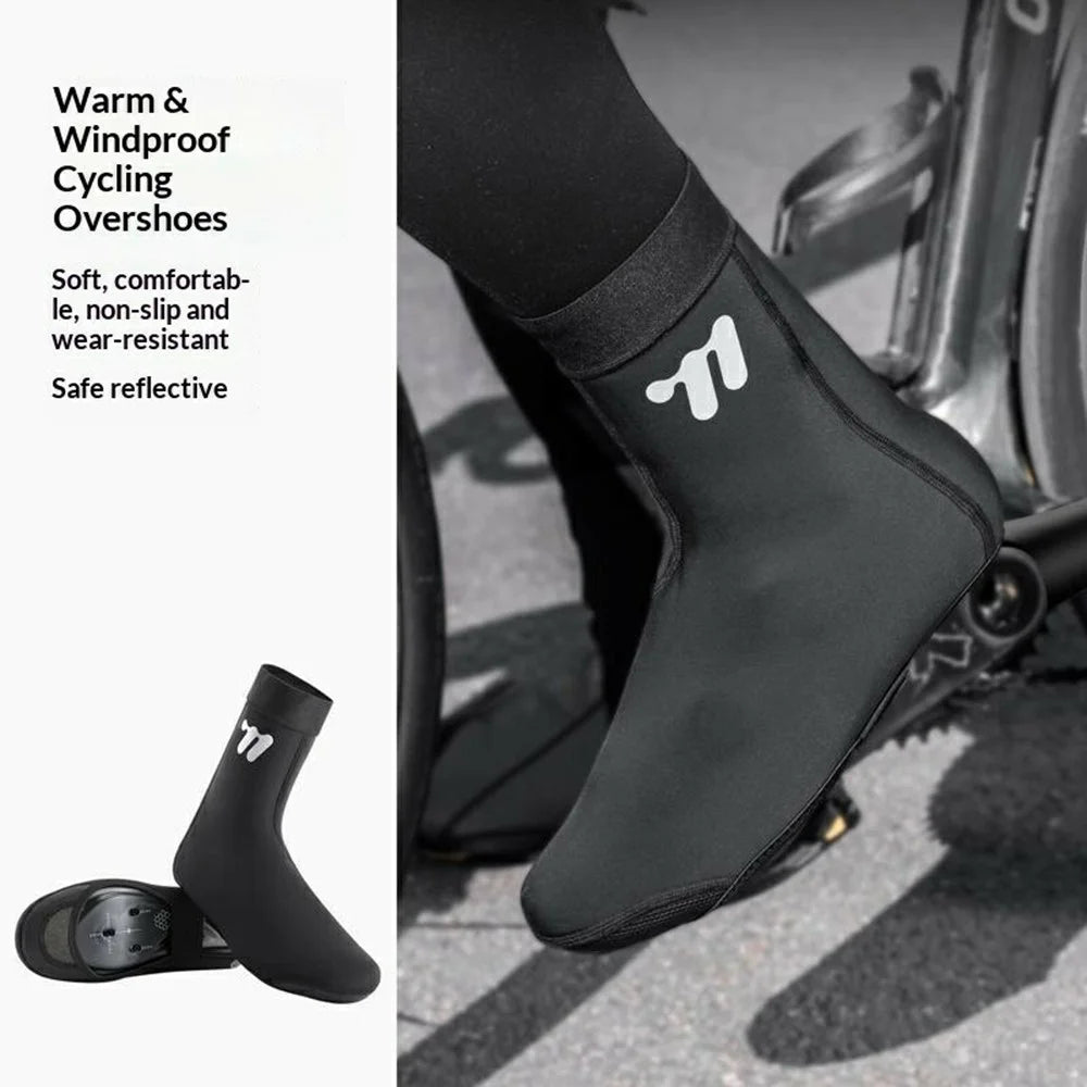 WEST BIKING YP0215050 1 Pair Windproof Cycling Shoes Cover Winter Thermal Overshoes Protector, for Shoe Size 40-43 - 2