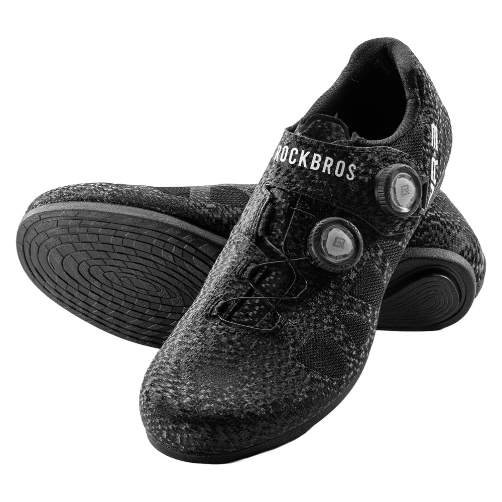 ROCKBROS Professional Road Mountain Bike Shoes with Adjustable Rotary Knob Anti Slip Bicycle Racing Sneakers  - Black/Size 36 - 2