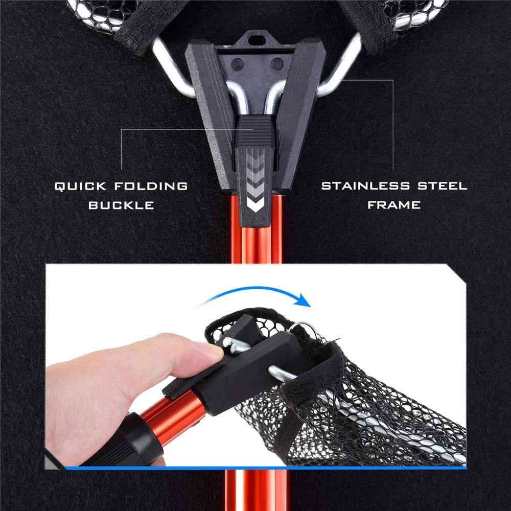 LEO 28262 Triangle Fishing Net Folding Aluminium Alloy+ABS Telescopic Handle Fishing Dip Net - 2