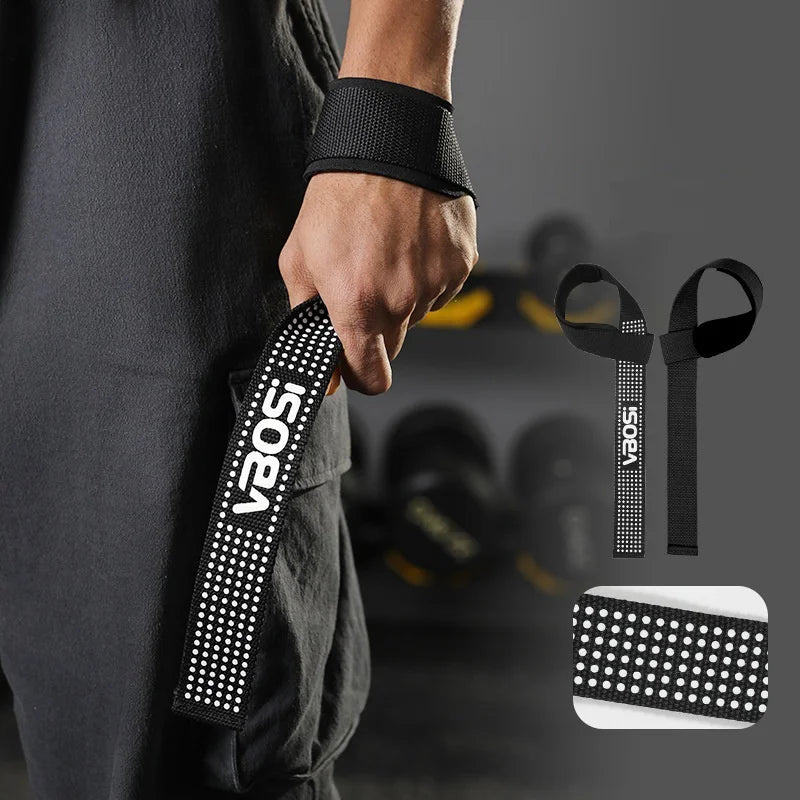 VBOSI 8304V 1 Pair Lifting Straps Anti-Slip Hand Grip Wraps for Deadlifts Powerlifting Workouts Strength Training - Black - 1