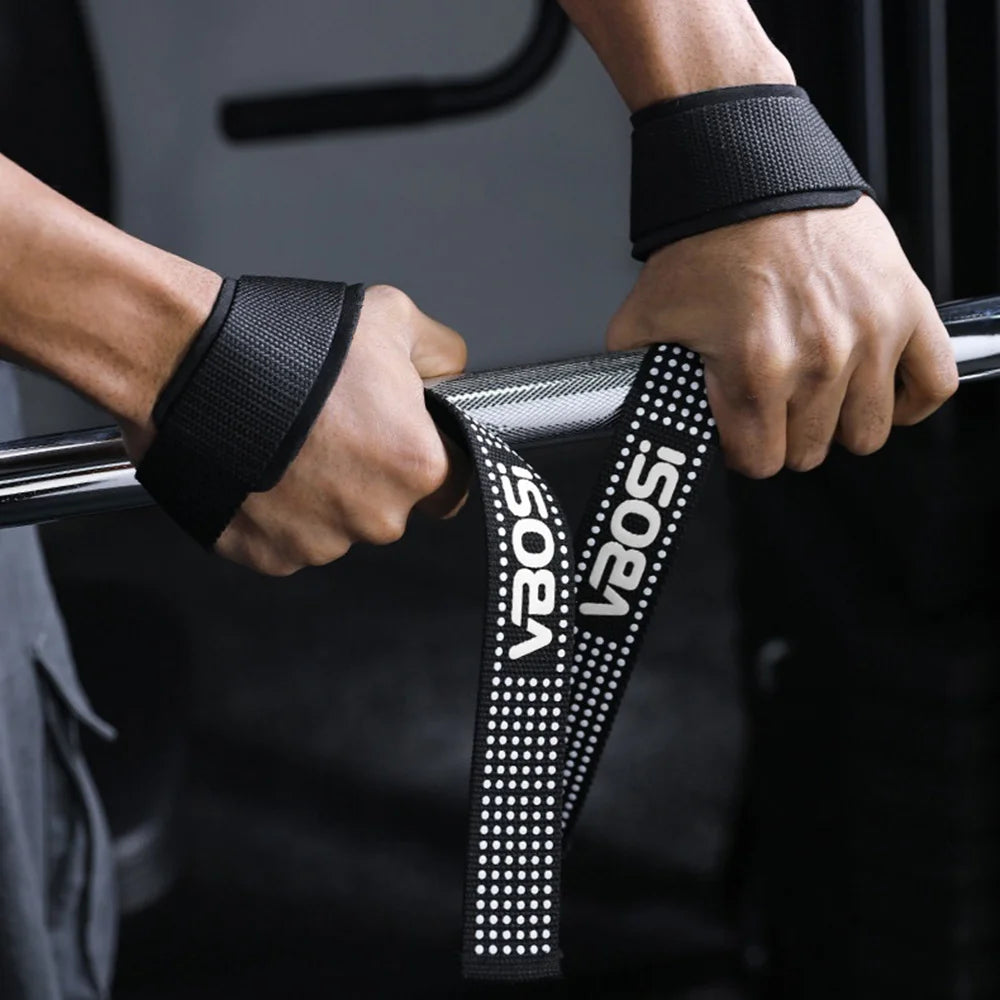VBOSI 8304V 1 Pair Lifting Straps Anti-Slip Hand Grip Wraps for Deadlifts Powerlifting Workouts Strength Training - Black - 3
