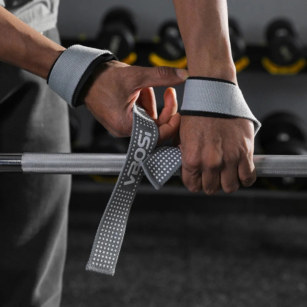 VBOSI 8304V 1 Pair Lifting Straps Anti-Slip Hand Grip Wraps for Deadlifts Powerlifting Workouts Strength Training - Black - 6