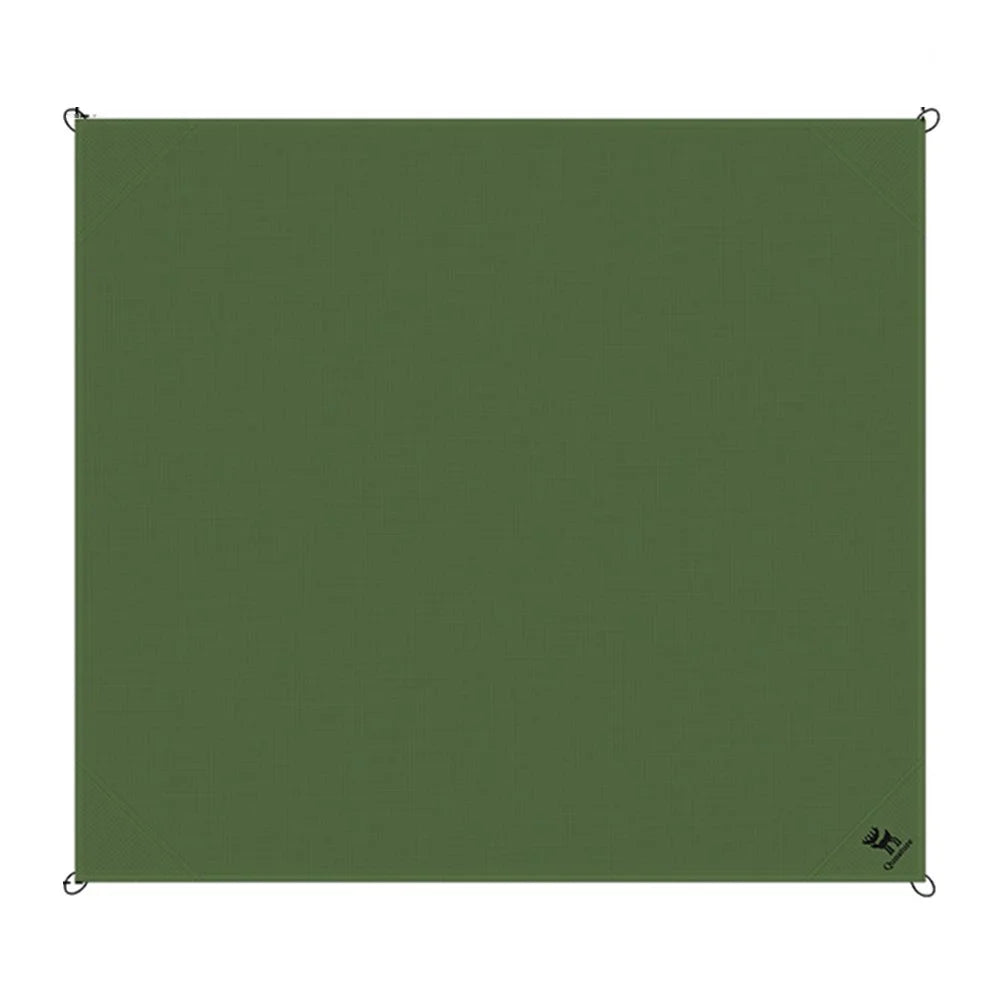 QUNATURE 600073 Portable Outdoor Picnic Blanket 210T Polyester Taffeta Ground Mat with 4 Stakes and Storage Bag - Olive Green - 1