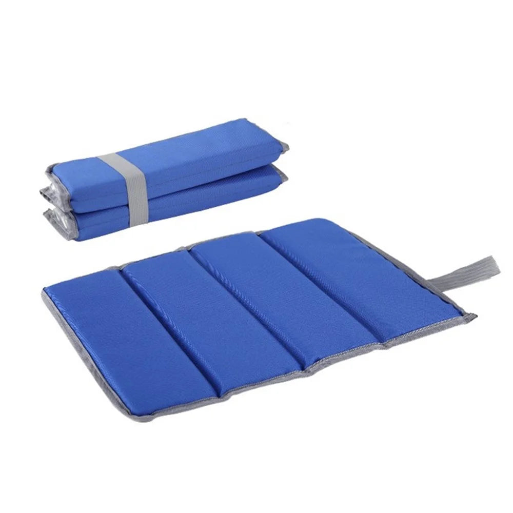 Four-fold Camping Sitting Pad EPE Foam Hiking Seat Pad Folding Silver Coated Seat Pad Outdoor Portable Foam Sitting Mat for Picnic, Backpacking - Blue - 1
