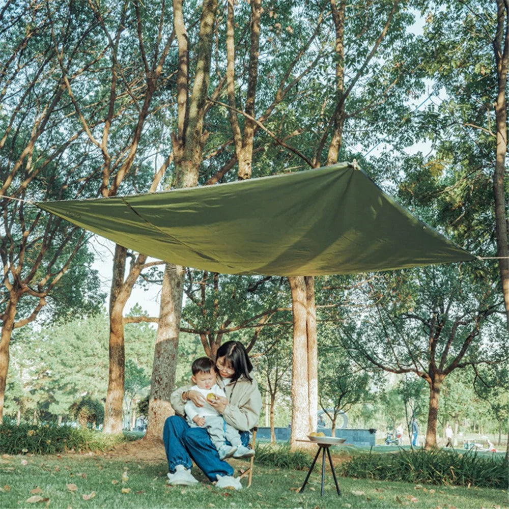 AOTU 220x150cm Portable Moisture-proof Picnic Mat 420D Oxford Cloth Camping Lawn Mat Carpet with Ground Nail - Army Green - 6
