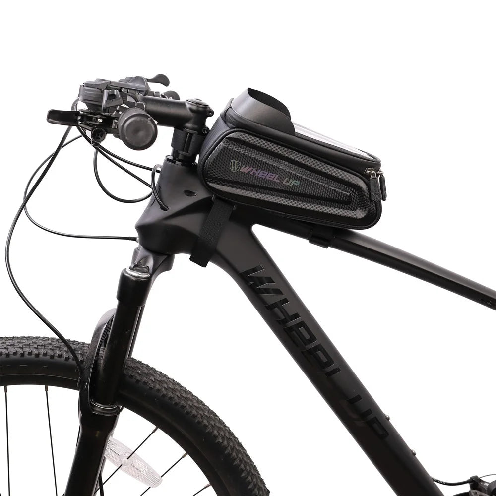 WHEEL UP 050 Reflective Safe Cycling Bag Waterproof Saddle Bag Touch Screen 7.0" Phone Case - 7