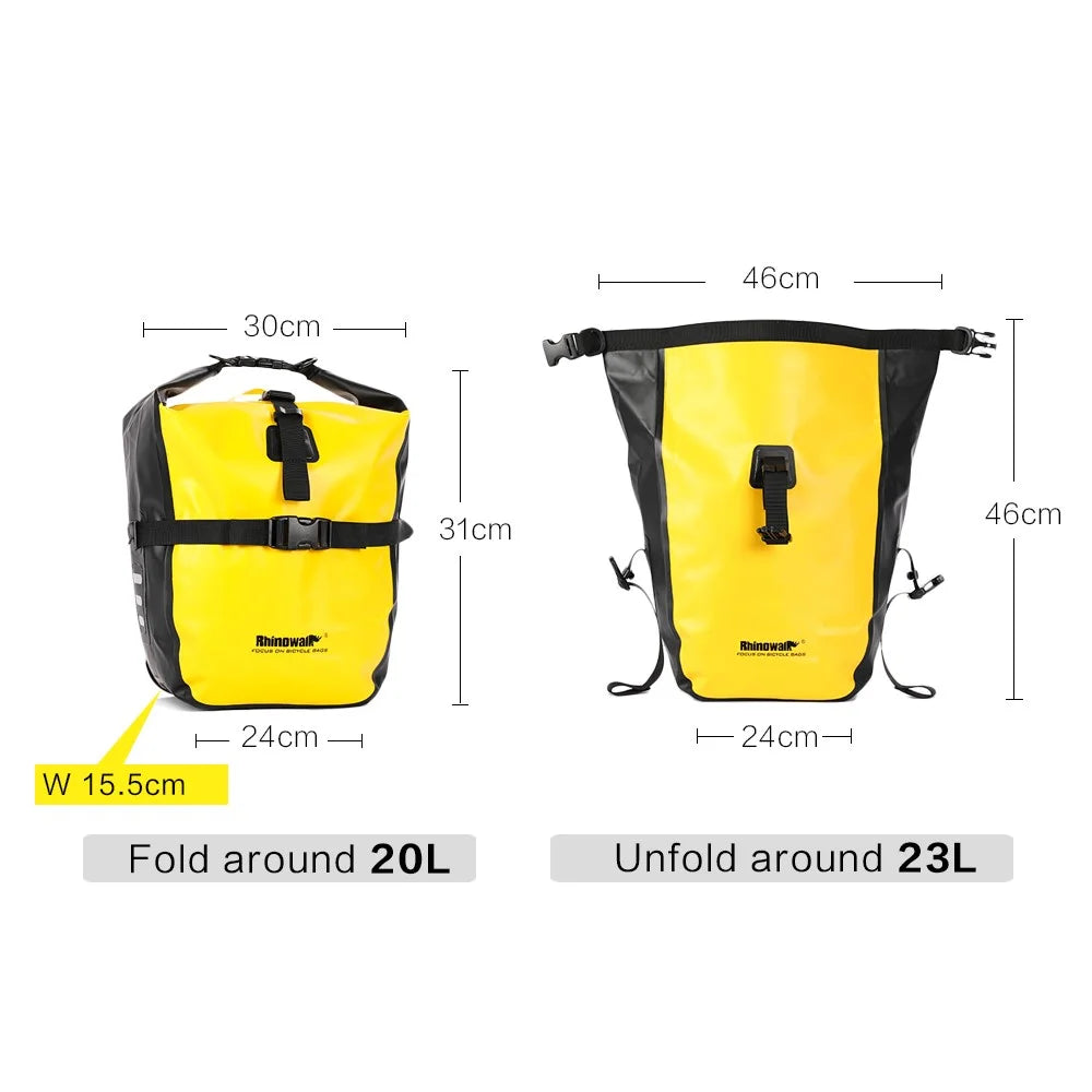 RHINOWALK RK19663 Waterproof Bicycle Bike Bag Tail Seat Front Bag Pack Storage Pannier - Yellow - 6