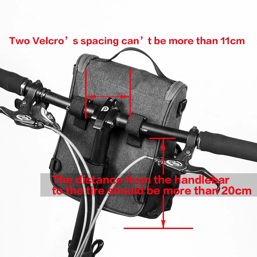 RHINOWALK RK18995 Bike Handlebar Bag Road Bike Front Frame Bag Bicycle Basket Bag Cycling Accessories - Grey - 5