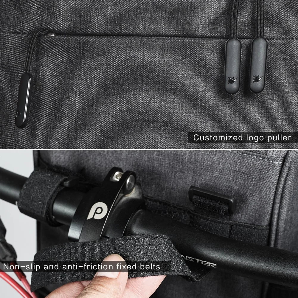 RHINOWALK RK18995 Bike Handlebar Bag Road Bike Front Frame Bag Bicycle Basket Bag Cycling Accessories - Grey - 6