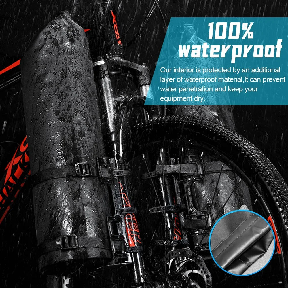 NEWBOLER 2 Bike Front Fork Pannier Bags (7L) + 2 Front Fork Racks + 4 Adjustable Straps + 8 Fixing Straps - 4