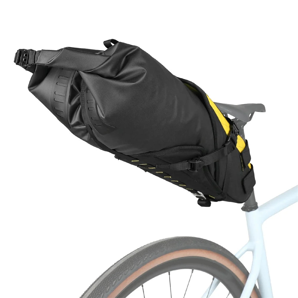 RHINOWALK BHD0020 14L Bicycle Rear Bag Large Capacity Waterproof Nylon Bike Saddle Bag - Black+Yellow - 2