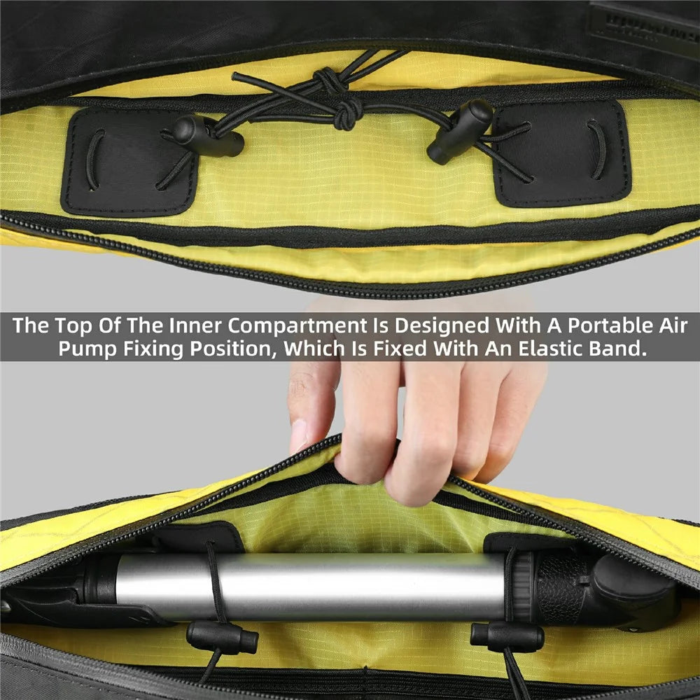 RHINOWALK BHD0018 2.9L Bicycle Front Frame Nylon Triangle Bag Bike Cycling Storage Bag, 36x6x17cm - Black - 7