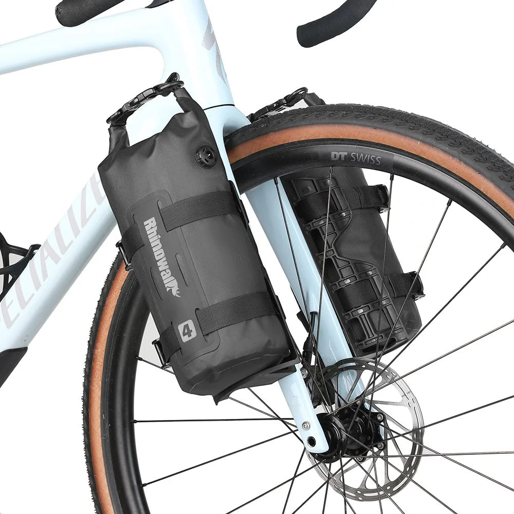RHINOWALK RK4041BK 4L Outdoor Cycling Waterproof Quick Release Bike Front Fork Bag, 12.5x40cm - 2