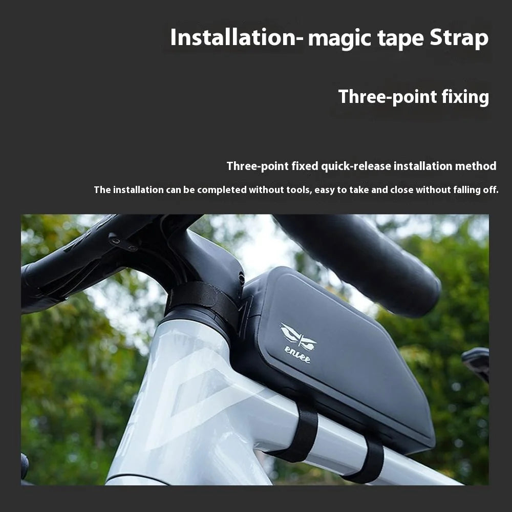 ENLEE Mountain Road Bike Top Tube Frame Bag TPU Nylon Waterproof Cycling Tool Storage Pouch - 5