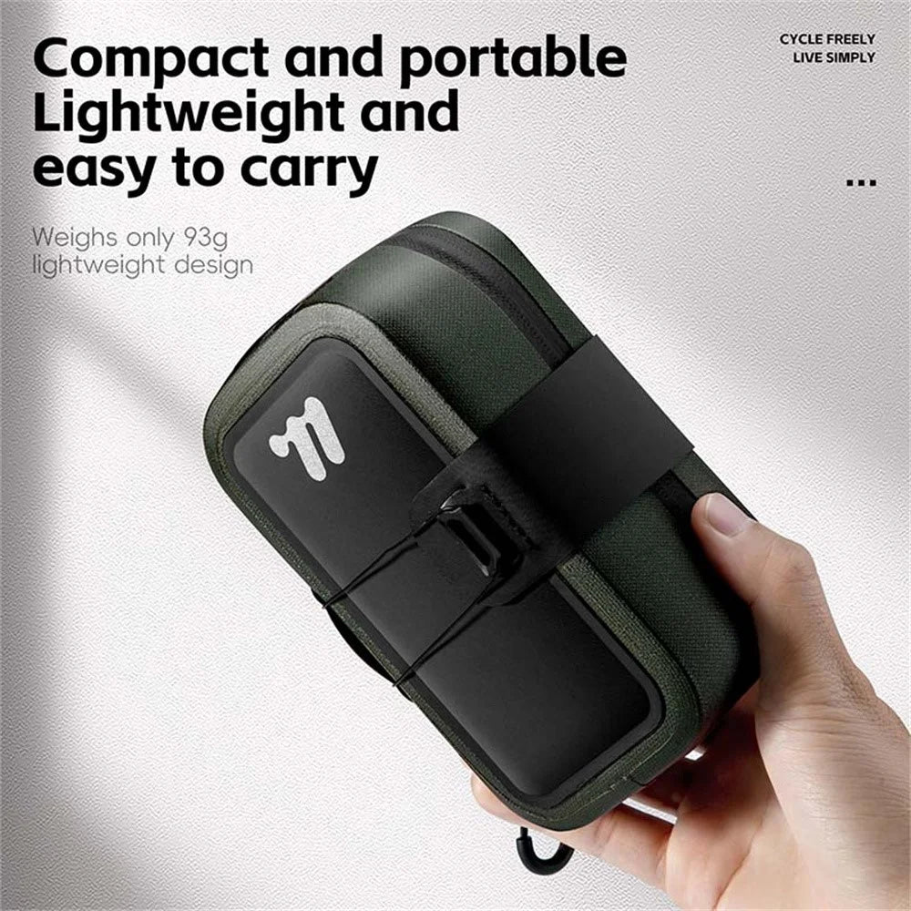 WEST BIKING YP0707394 Bike Saddle Bag Self Locking Waterproof Bicycle Seat Pack Portable Tool Storage Pouch - Green - 6