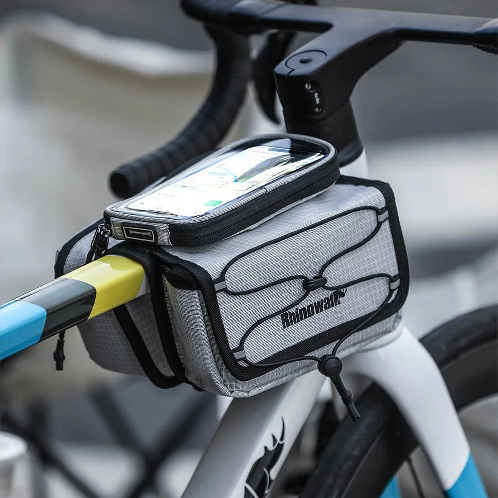 RHINOWALK BCT0205 2.4L Bike Frame Bag Waterproof Touch Screen Phone Holder Top Tube Bag - Black - 5
