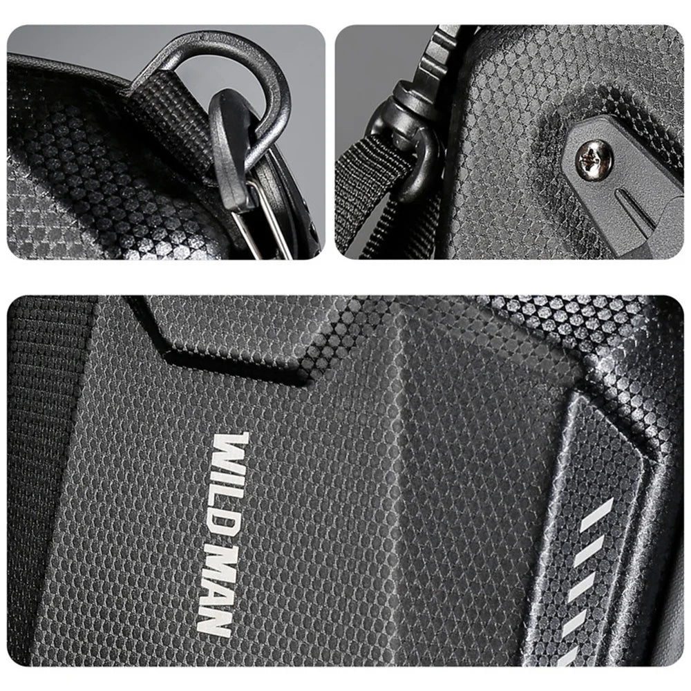 WILD MAN E18 Bicycle Handlebar Bag EVA Hardshell Quick Release Front Bag for Mountain Road Bike - Black/2L - 7