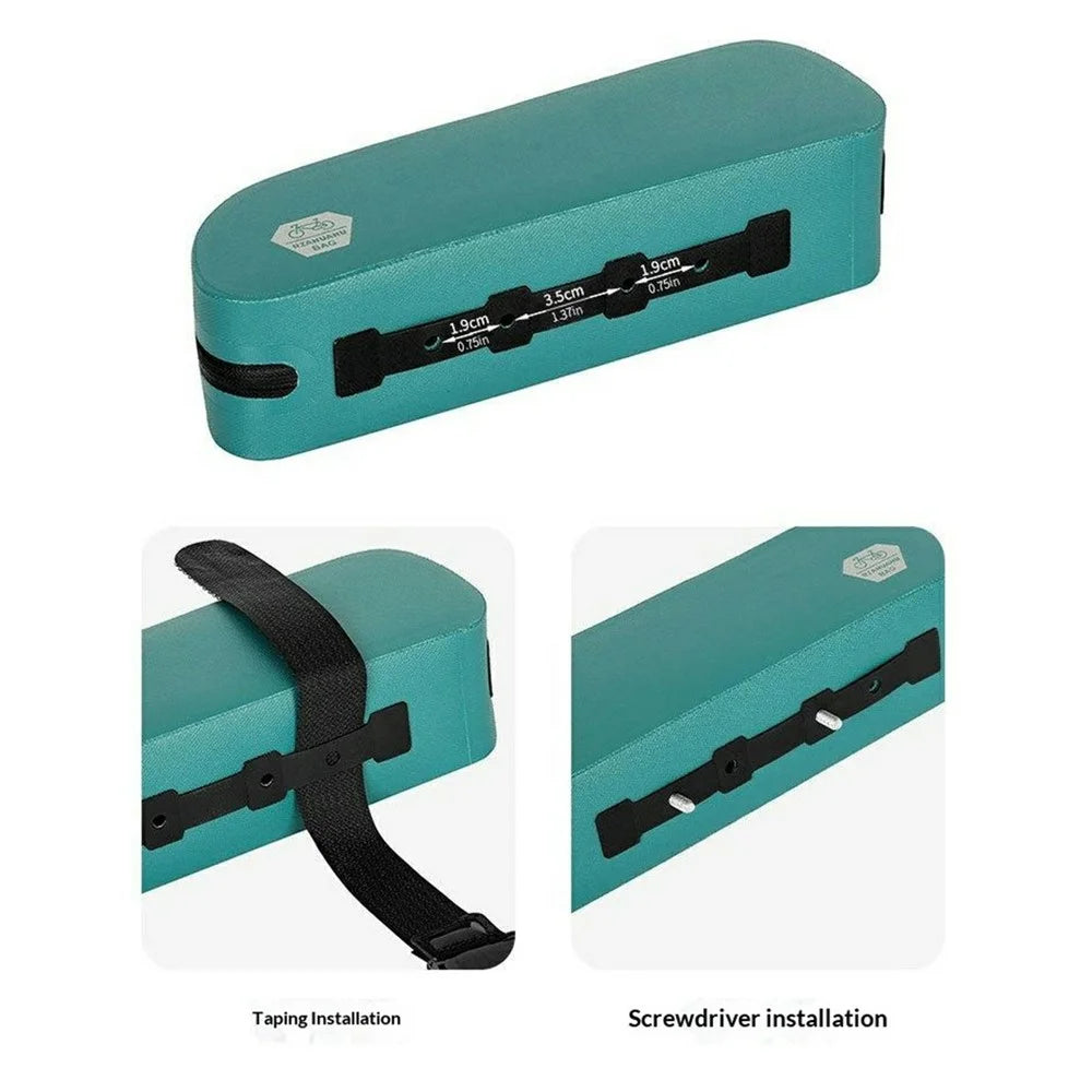 RZAHUAHU 1647 0.8L Bicycle Top Tube Bag Waterproof TPU Cycling Frame Pouch - Black - 3