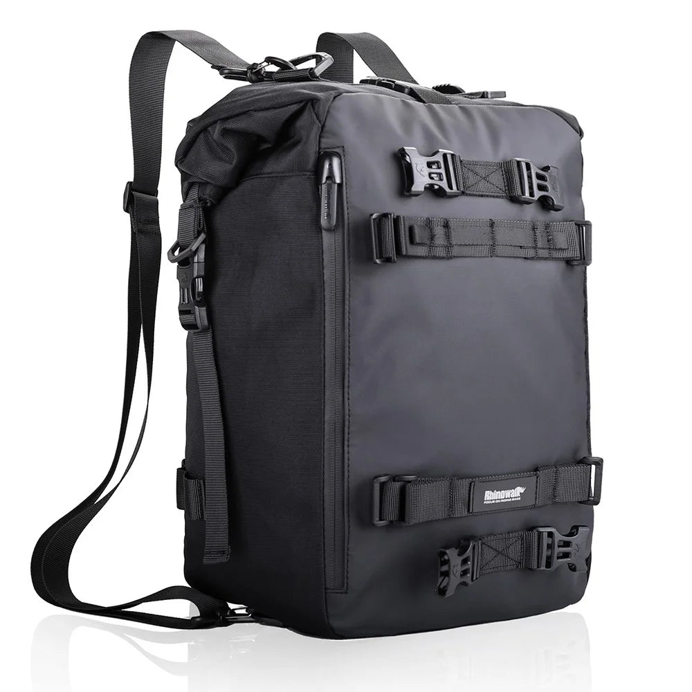RHINOWALK MT216 20L Cycling Motorcycle Fuel Tank Bag Shoulders Backpack Multifunctional Motorbike Seat Side Bag Tail Accessories Bag - Black - 1