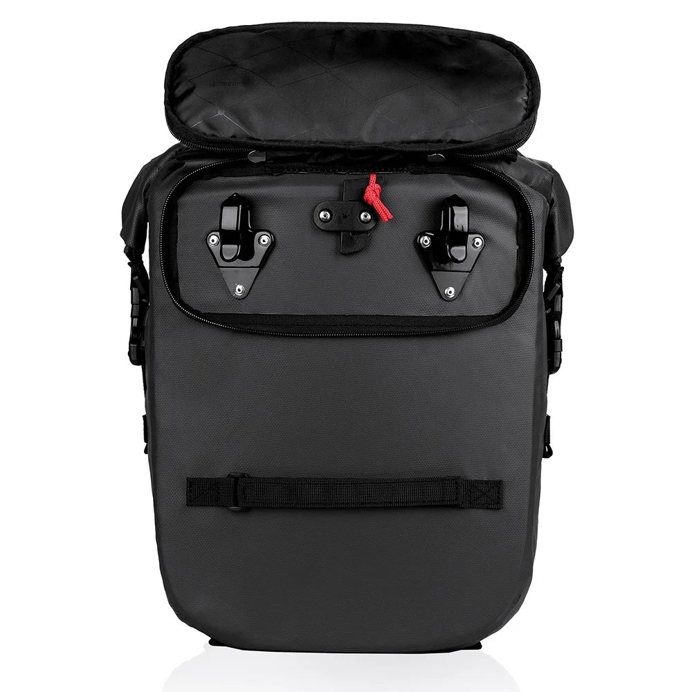 RHINOWALK X21668 Bicycle Rear Seat Bag Large Pannier Backpack Convertible Bicycle Saddle Bag Travel Shoulder Bag Cycling Accessories - Black - 3