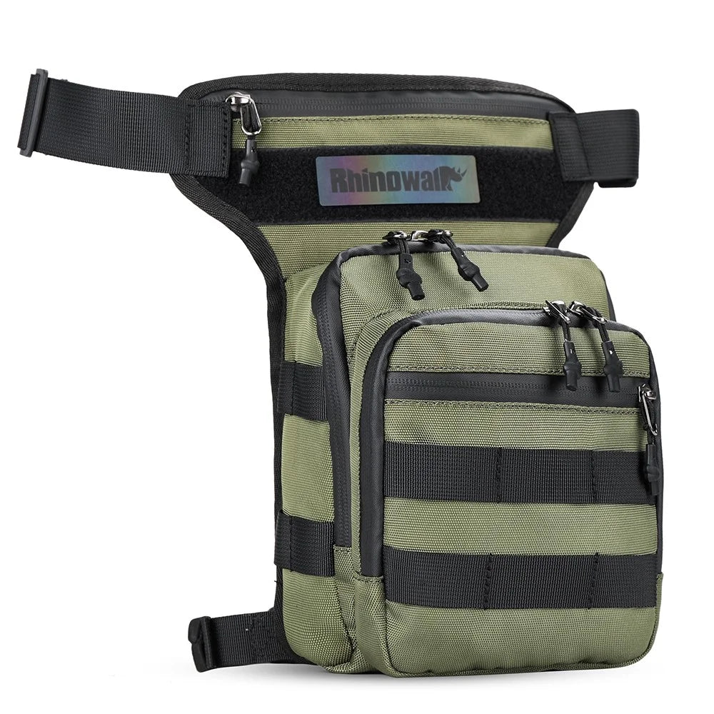 RHINOWALK MT102 Cycling Leg Bag Multifunction Waist Bag Chest Bag Crossbody Bag Outdoor Travel Fishing Hiking Cycling Hip Bags - Army Green - 4