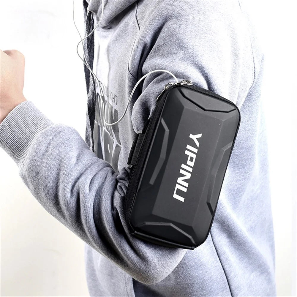 YIPINU 5 inch Phone Holder Running Armband Waterproof Phone Sleeve Gym Bag Sports Arm Band - Silver - 2