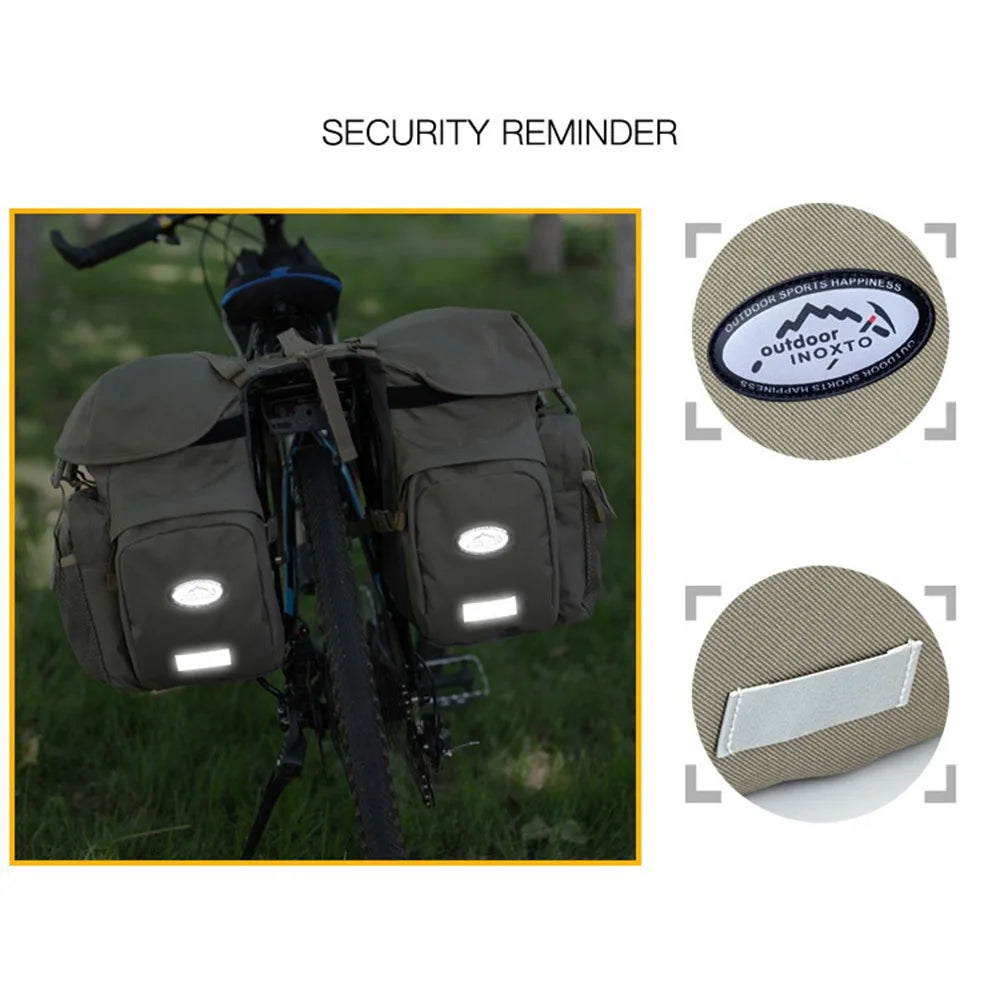 OUTDOOR INOXTO 521 Large Capacity 600D Nylon Bicycle Rear Rack Bag Bike Tail Pannier Pack Cycling Bag - Black - 3