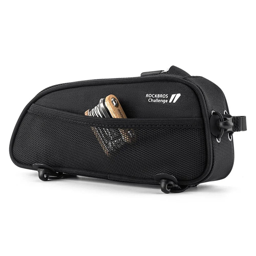 ROCKBROS 063 Polyester+PU Bicycle Phone Case for Mountain Bike Front Beam Tube Zippered Phone Bag - 7