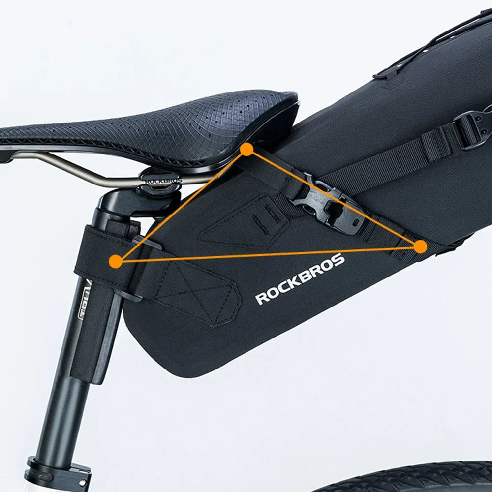 ROCKBROS AS-060 3L Bike Bag Waterproof Saddle Bag Cycling Foldable Tail Rear Bag - 6