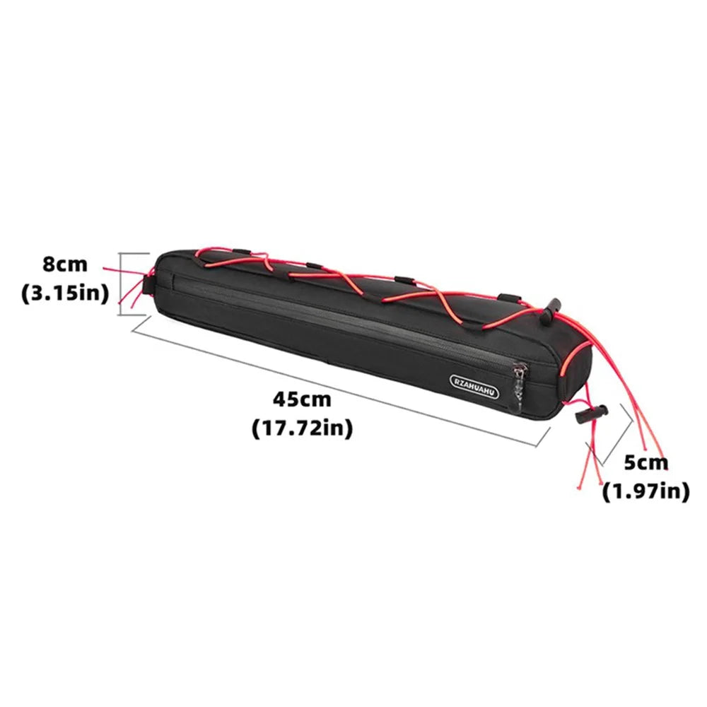 RZAHUAHU 8L Waterproof Nylon Bicycle Front Frame Bag Phone Glasses Tools Storage Bag - 7