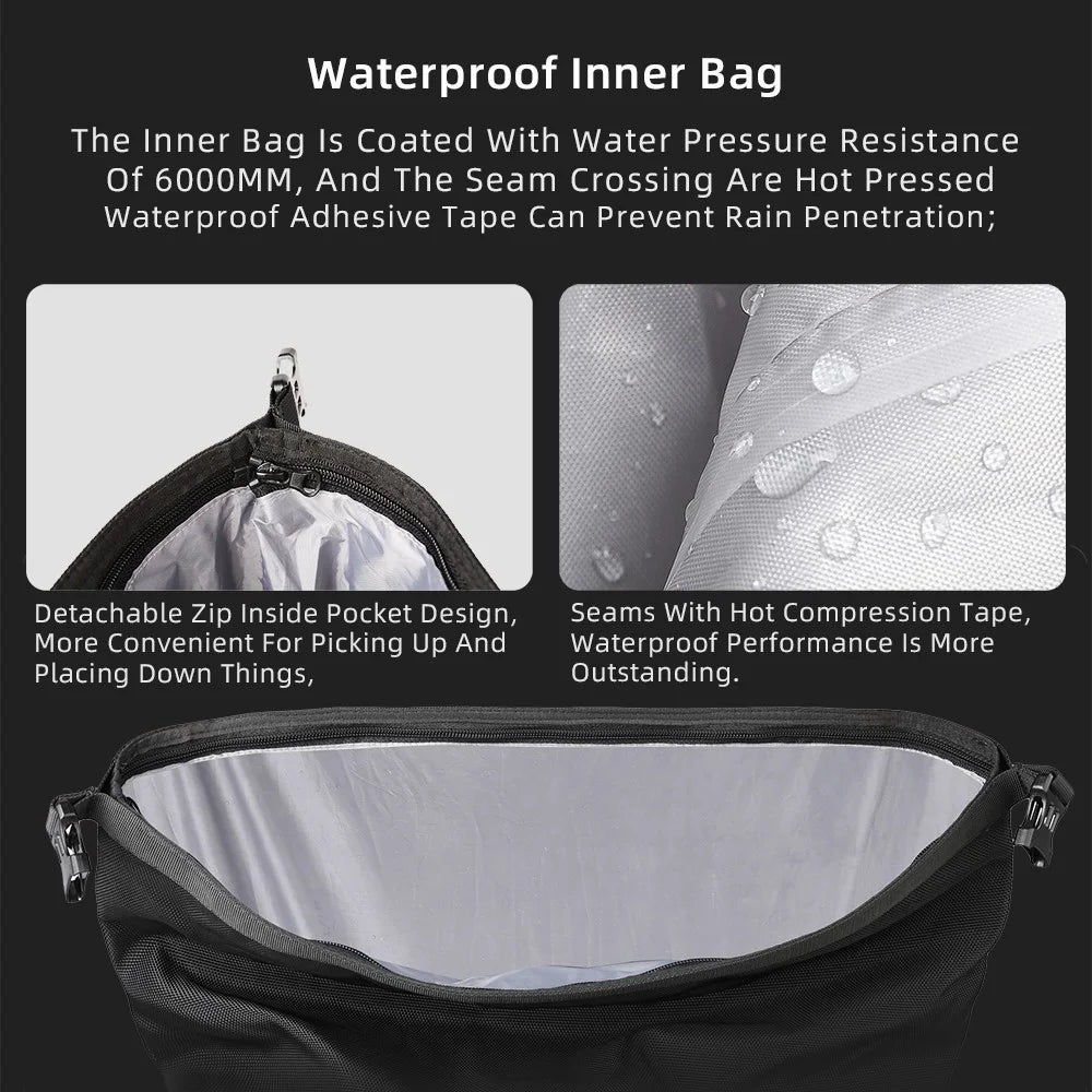 RHINOWALK MTR2050 25L Quick Release Motorcycle Side Bag Waterproof Polyester Motorbike Pannier Storage Bag - 7