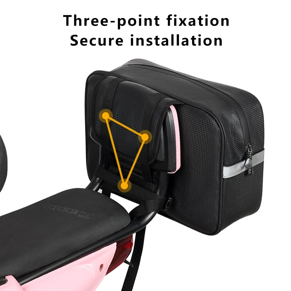 RZAHUAHU 7L Electric Bicycle Rear Bag Waterproof Hard Shell Storage Bag, Size S - 2