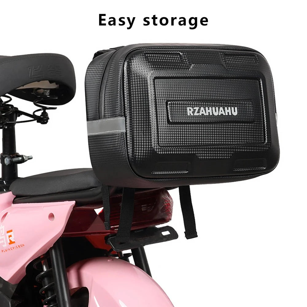 RZAHUAHU 7L Electric Bicycle Rear Bag Waterproof Hard Shell Storage Bag, Size S - 3