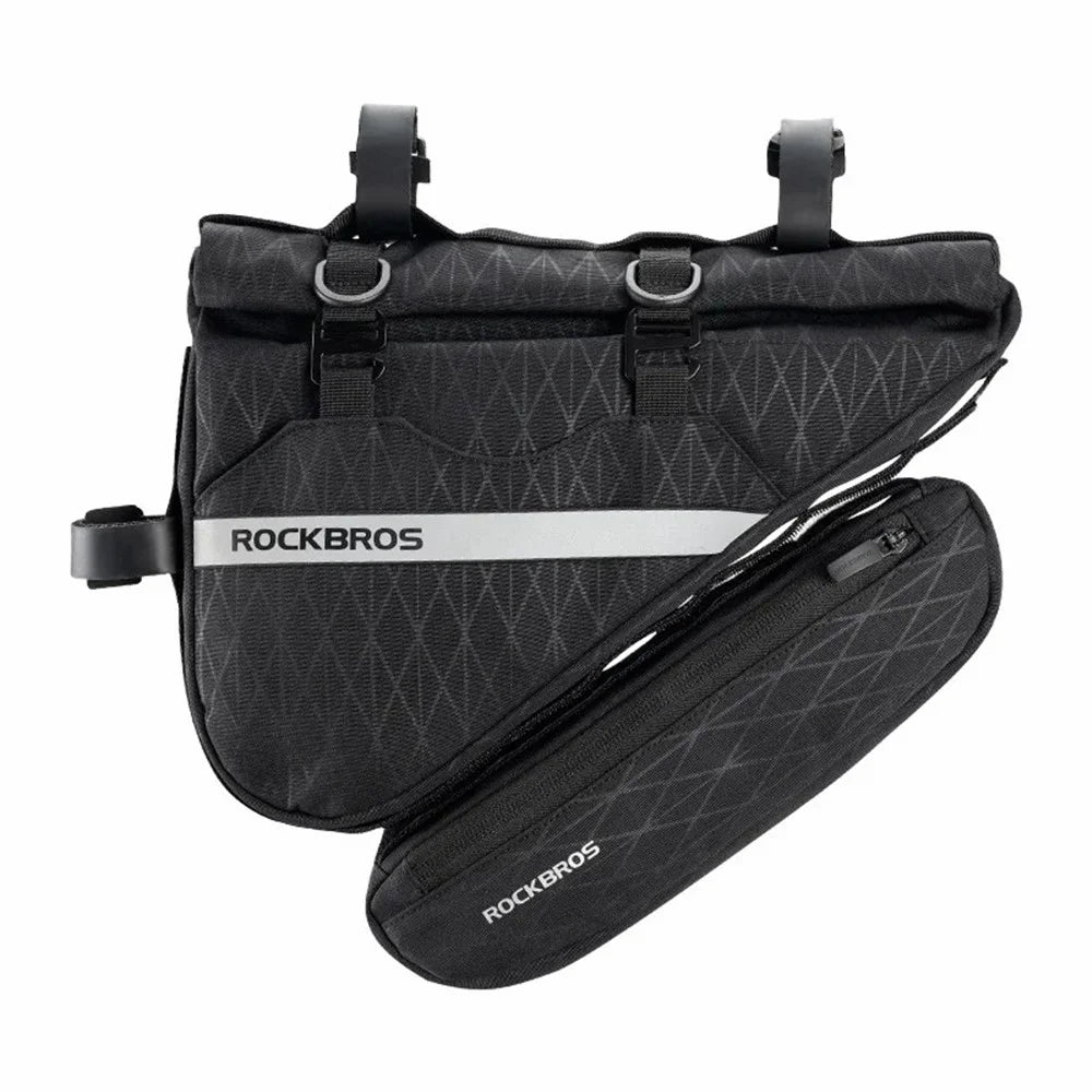 ROCKBROS 070 2-in-1 Bicycle Front Handlebar Bag Polyester Top Tub Triangle Bag - 1