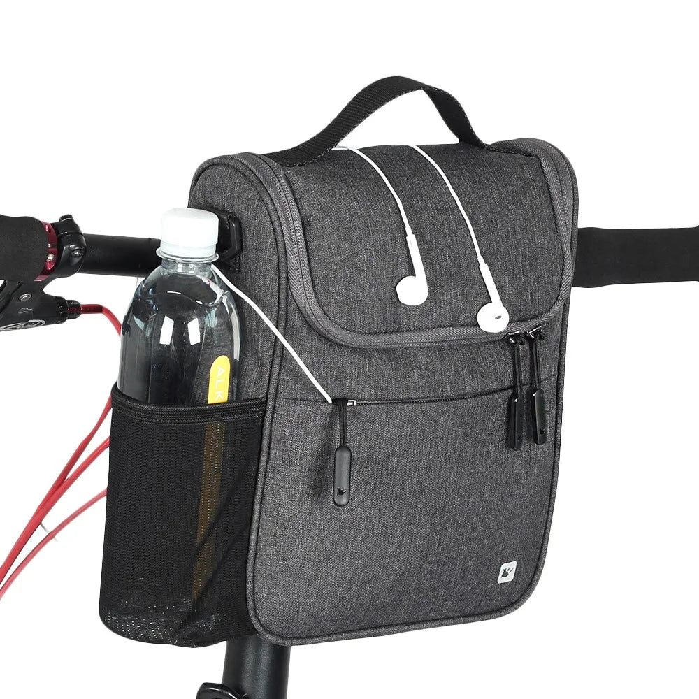 RHINOWALK RK18995 Bicycle Front Rear Rack Storage Bag Folding Bike Scooter Handlebar Hanging Bag - Grey - 2