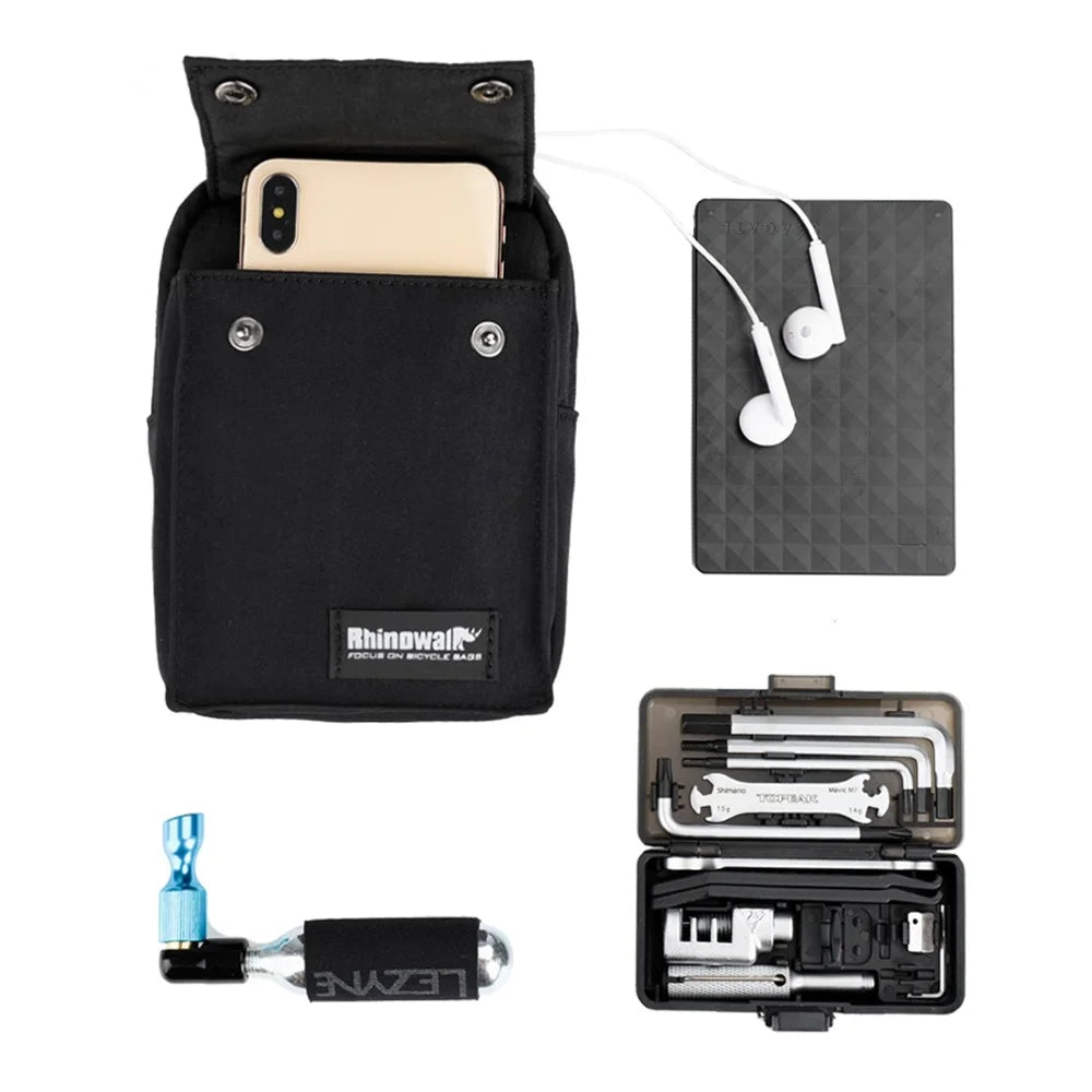 RHINOWALK X2010 1L Bike Handlebar Bag Waterproof Tool Bag Polyester Storage Bag - Black - 3