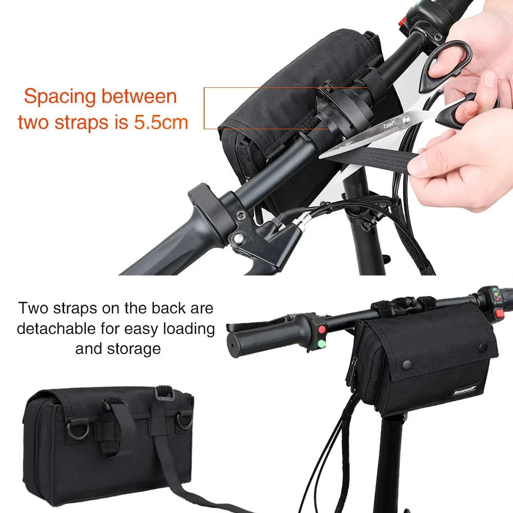 RHINOWALK X2012 Polyester Multifunctional Bike Front Handlebar Bag with Shoulder Strap - Grey - 3