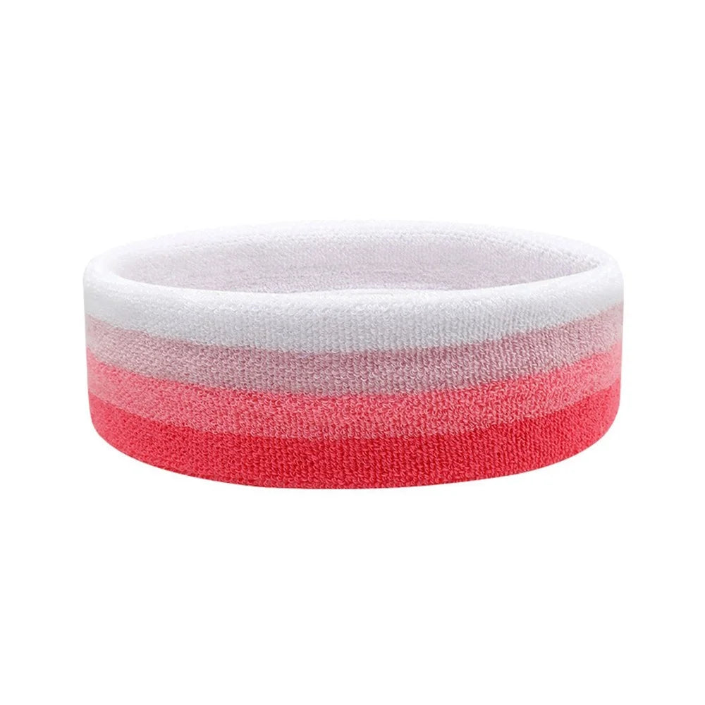 Sports Headband Sweat Absorbing Unisex Hair Band 19x5cm for Running Fitness Yoga Face Washing - Rose - 1