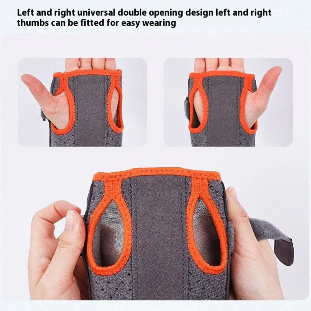 AOLIKES 1683 1Pc Palm Protection Wrist Wrap Band Metal Support Plate Sports Typing Wrist Guard - Orange M - 7