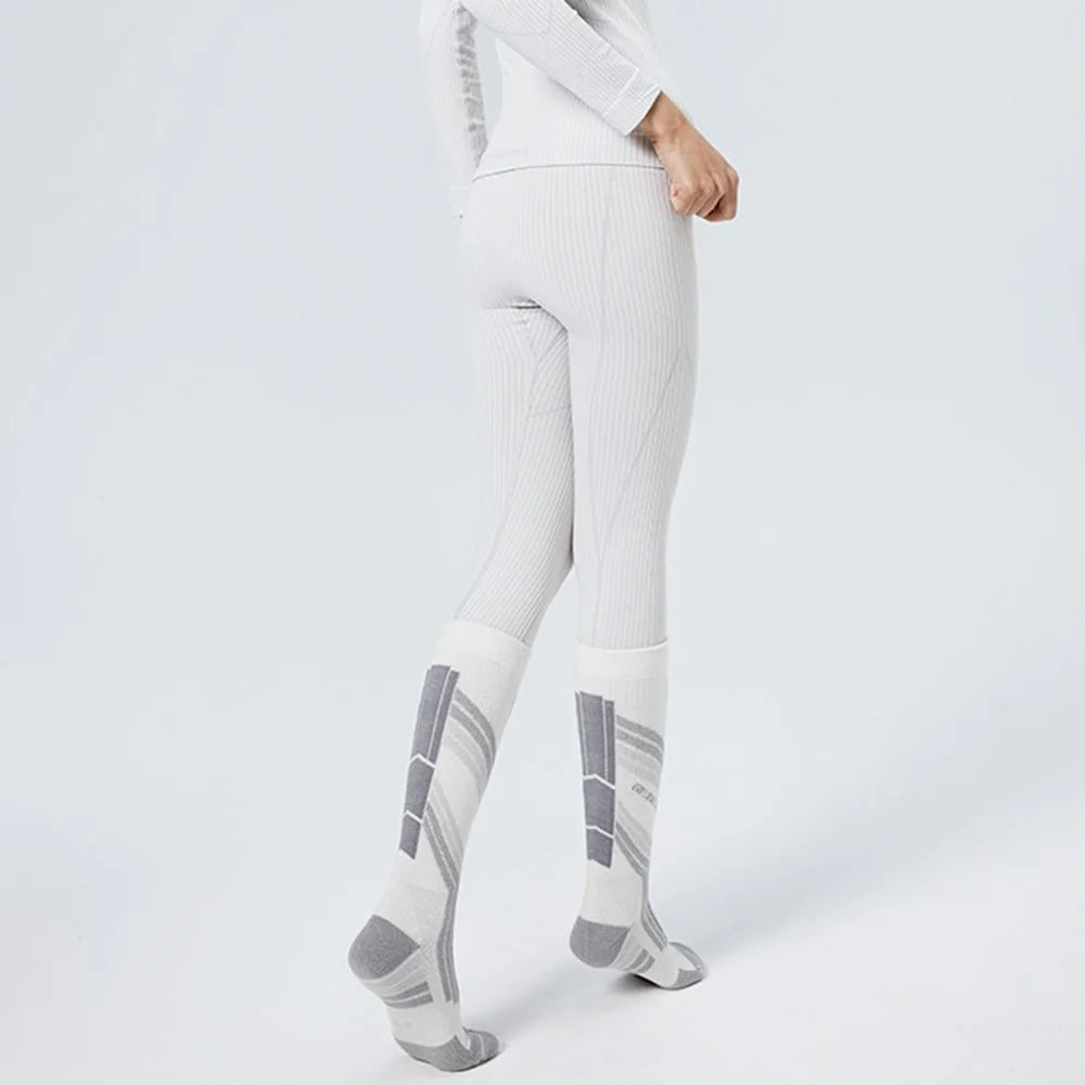 GOLOVEJOY DWZ10 Shock Absorption Autumn Winter Sports Socks High Tube Compression Ski Socks - Grey / Size 35-39 - 6